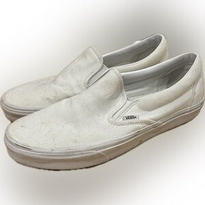 Vans Men's Classic White Slip-On Sneakers